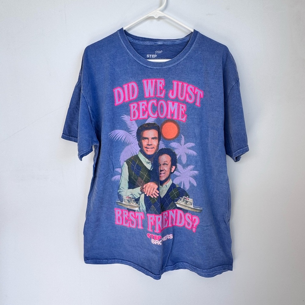 Philcos Men's Blue Step Brothers Graphic T-shirt Size Large